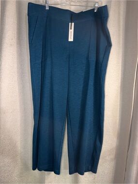 Chico's Deep Teal Wide-Leg Ponte Pants